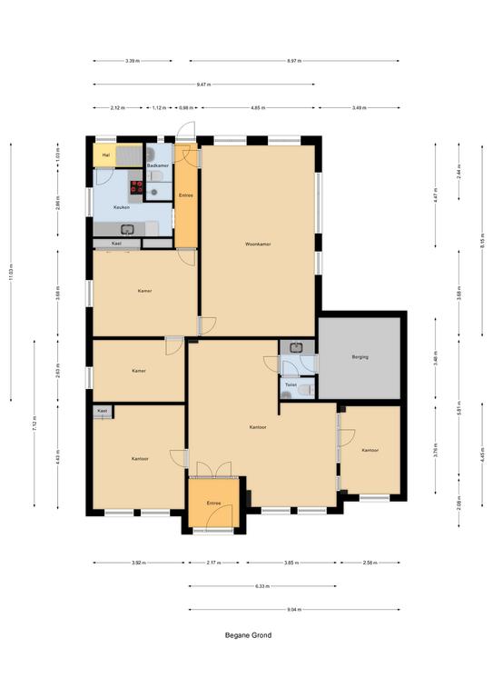 Plattegrond 1 van Hoofdstraat 215
