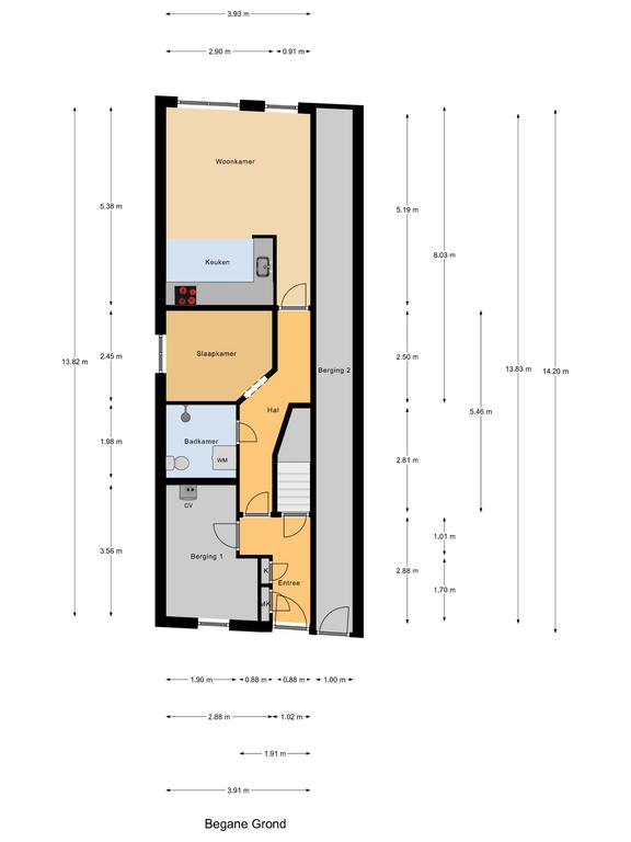 Plattegrond 1 van Noorder Boerenvaart 17