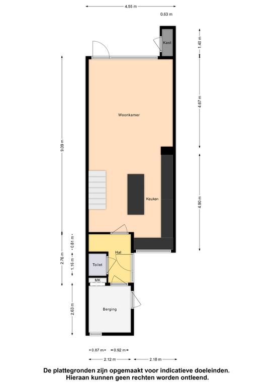 Plattegrond 1 van Kievitstraat 25