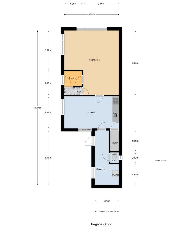 Plattegrond 1 van Broekerhavenweg 167