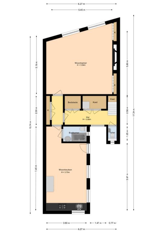 Plattegrond 1 van Leliesteeg 11