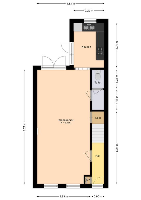 Plattegrond 1 van Oude Gracht 19