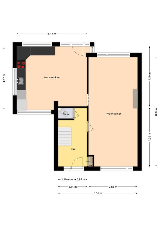 Plattegrond 1 van Bourgondieweg 54