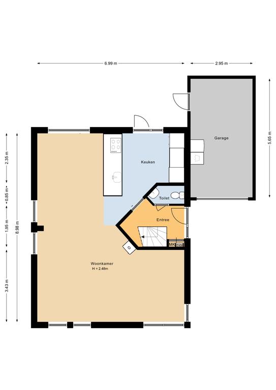 Plattegrond 1 van Kleingouw 25a