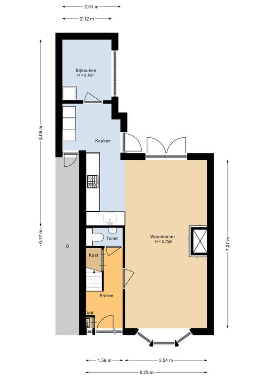 Plattegrond 1 van Kruislaan 1