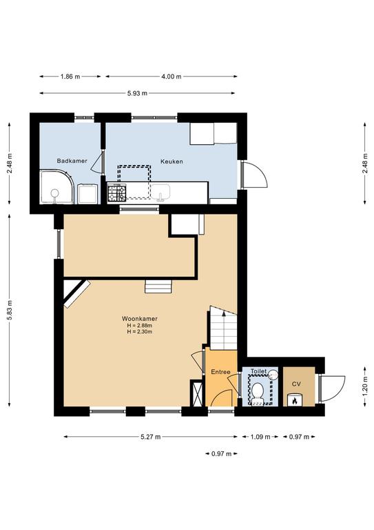 Plattegrond 1 van Eiland 2