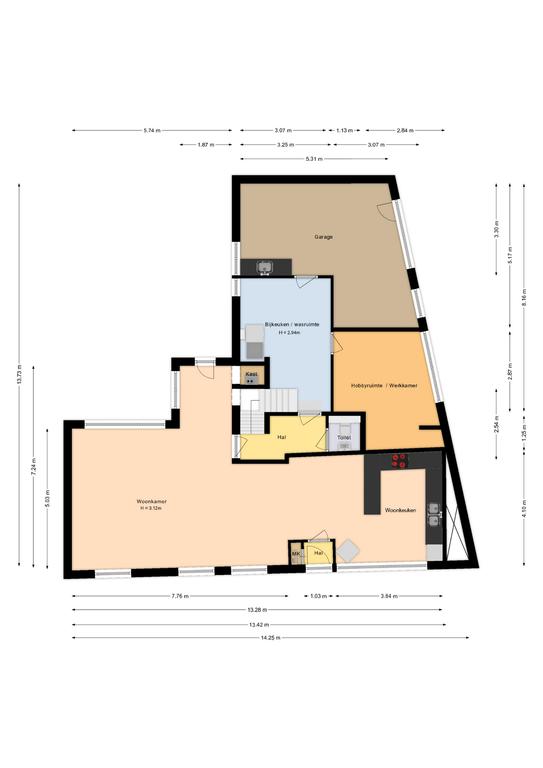Plattegrond 1 van Peperstraat 13