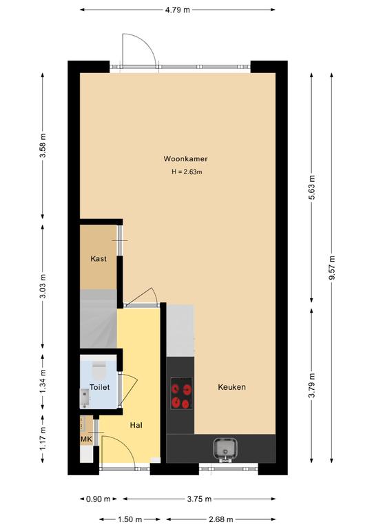 Plattegrond 1 van Om de Lande 53