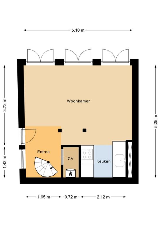 Plattegrond 1 van Lindestraat 12