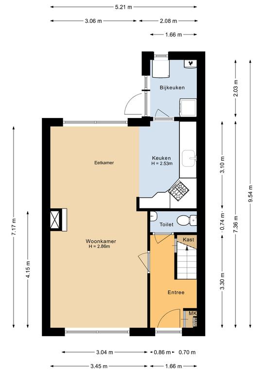 Plattegrond 1 van Lange Tuinstraat 40