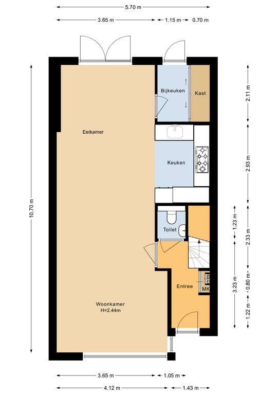 Plattegrond 1 van Lange Deelesloot 37