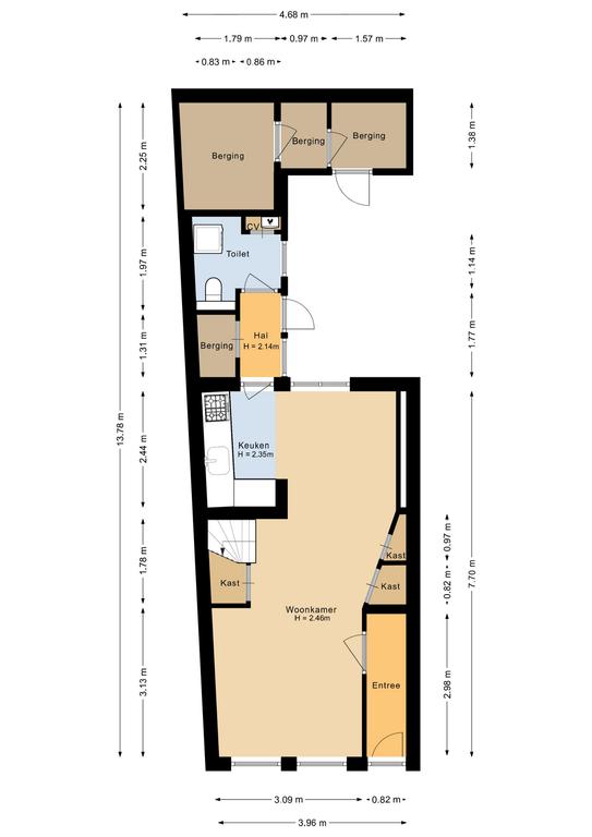 Plattegrond 1 van Oosterhavenstraat 6