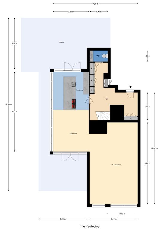 Plattegrond 1 van Hogewerf 76