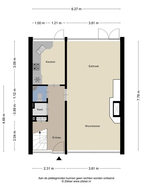 Plattegrond 1 van Berkenlaan 50