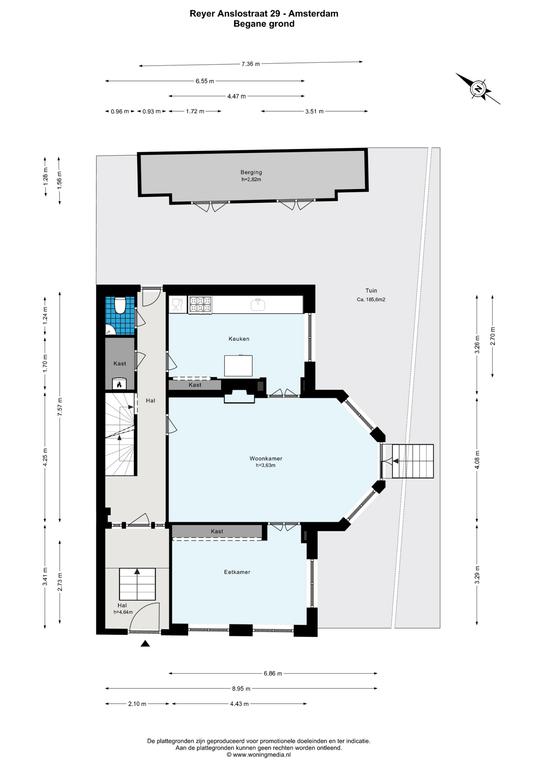 Plattegrond 1 van Reyer Anslostraat 29H