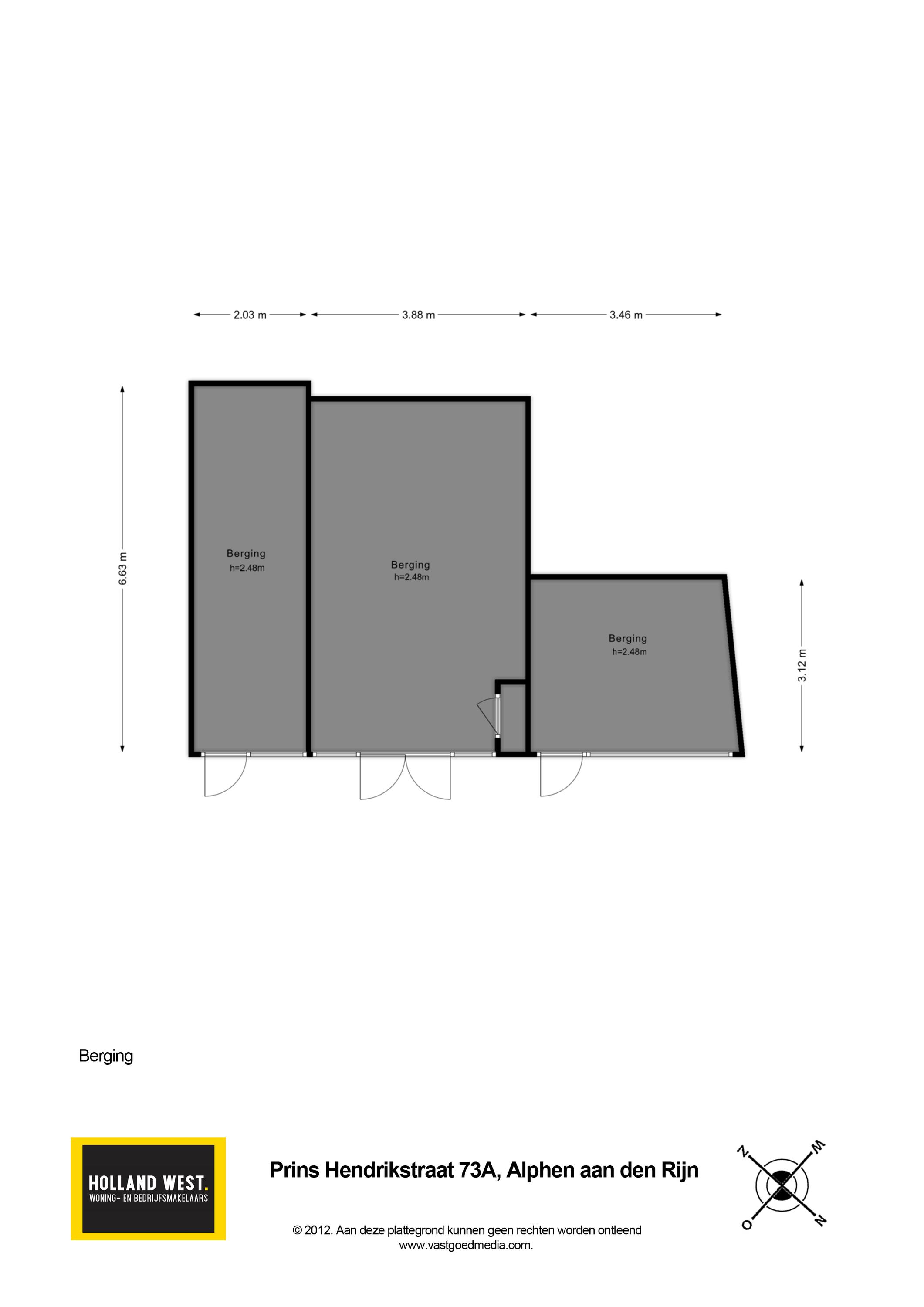 Plattegrond 1 van Prins Hendrikstraat 73A