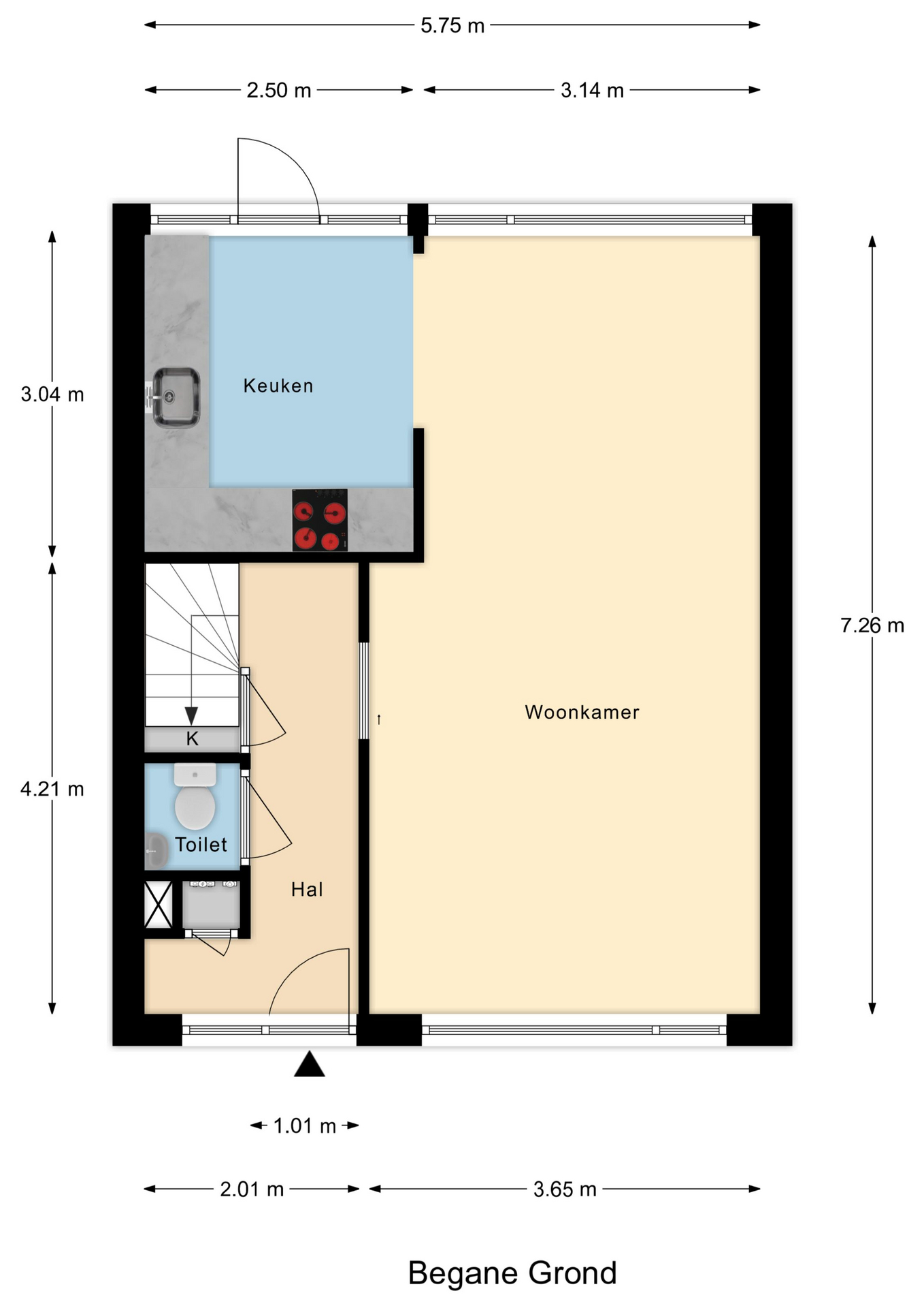 Plattegrond 1 van Polarisstraat 9