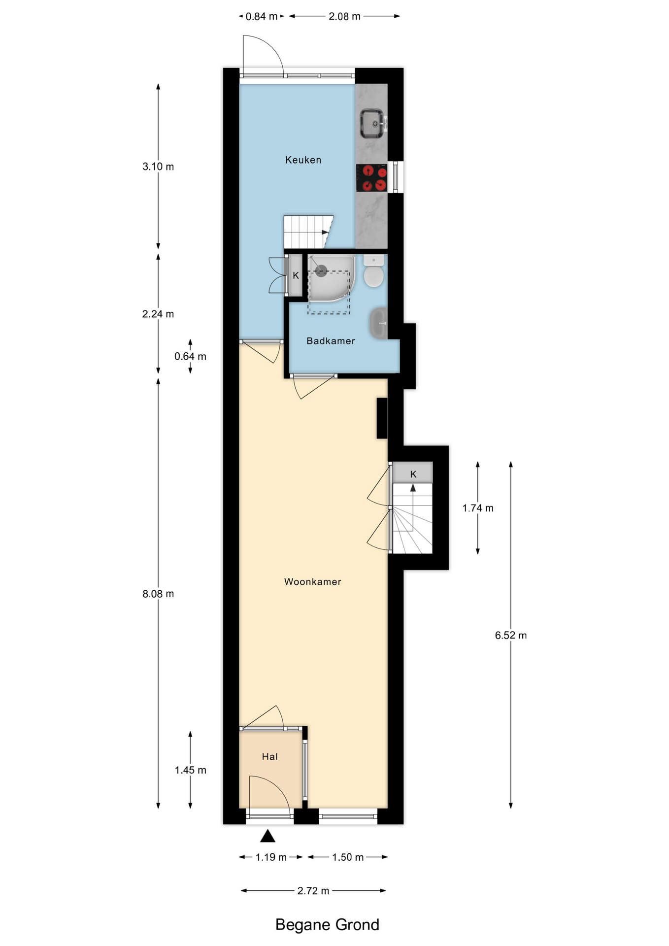 Plattegrond 1 van Voorstraat 98