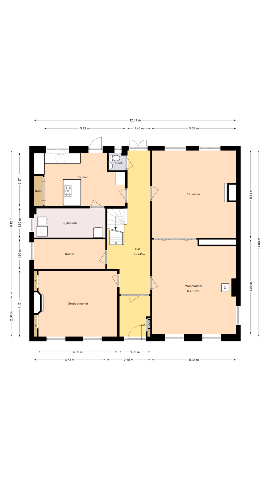 Plattegrond 1 van Binnenwijzend 52