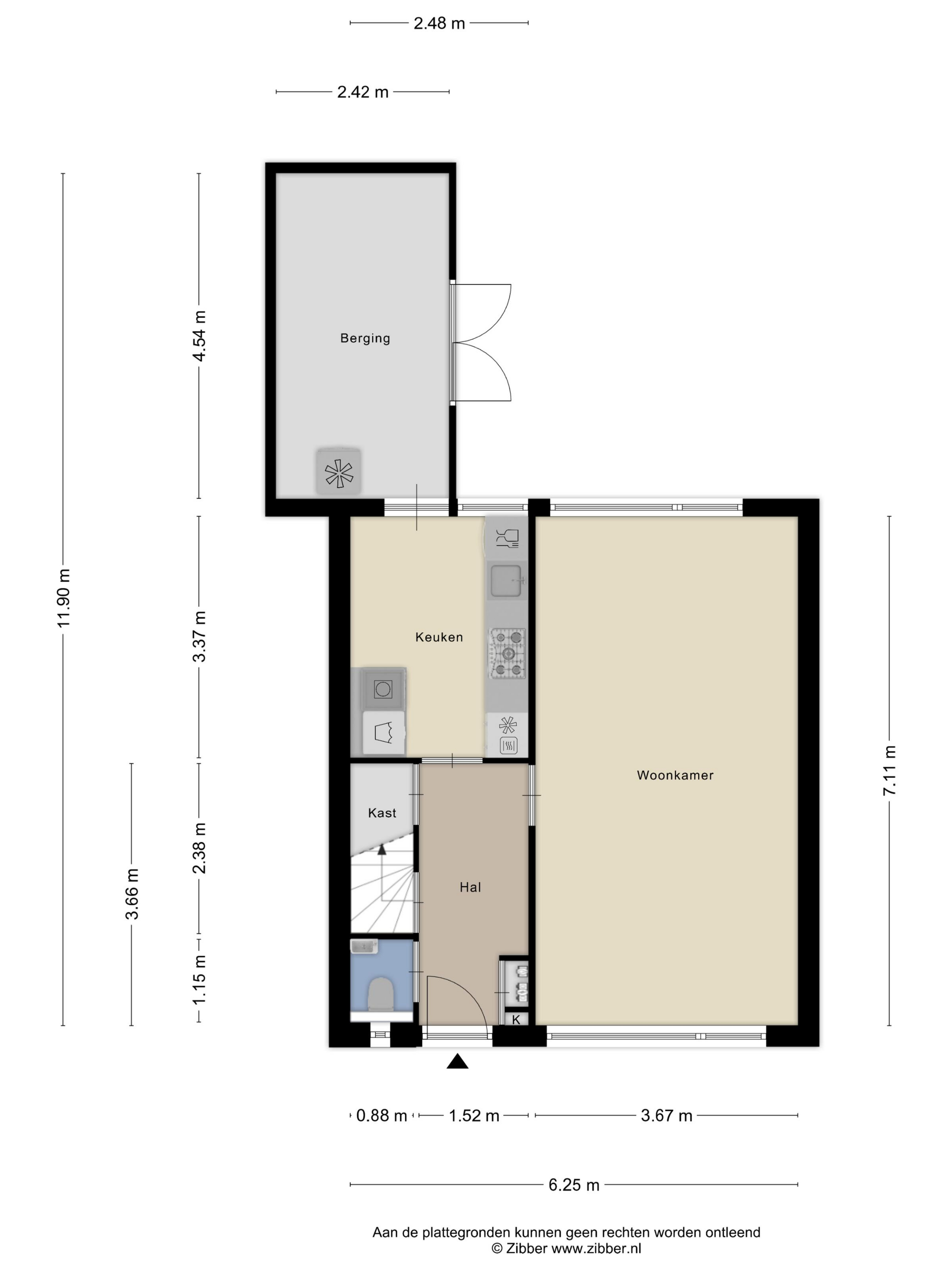 Plattegrond 1 van Mauritsstraat 42