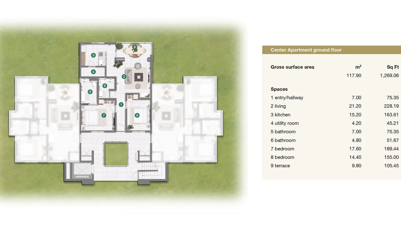 Floor plan 2 of Porta Kura Bunita, Koraal Tabak