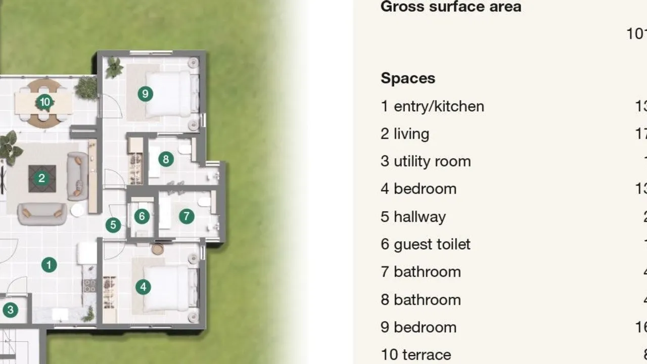 Floor plan 3 of Porta Kura Bunita, Koraal Tabak