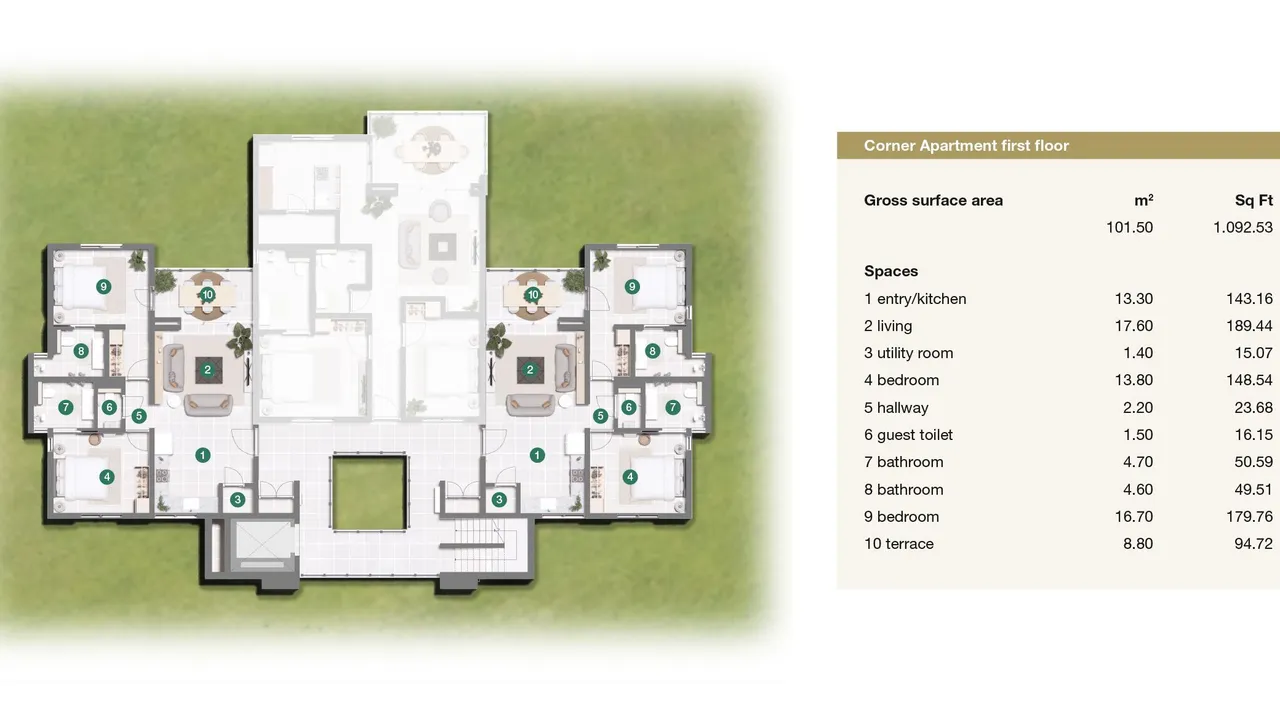 Floor plan 4 of Porta Kura Bunita, Koraal Tabak