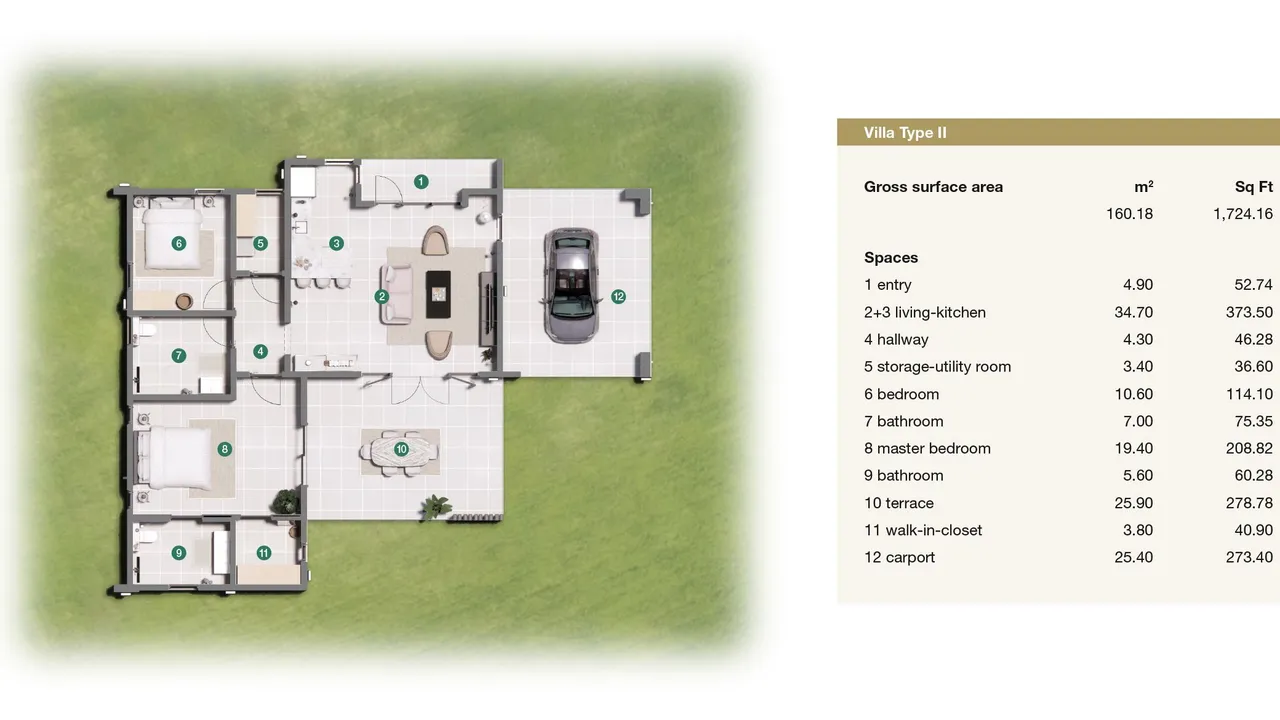 Floor plan 2 of Porta Kura Bunita, Koraal Tabak