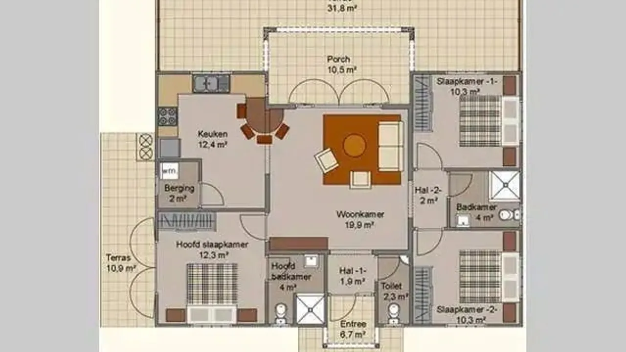 Floor plan 1 of Villapark Fontein 10-C