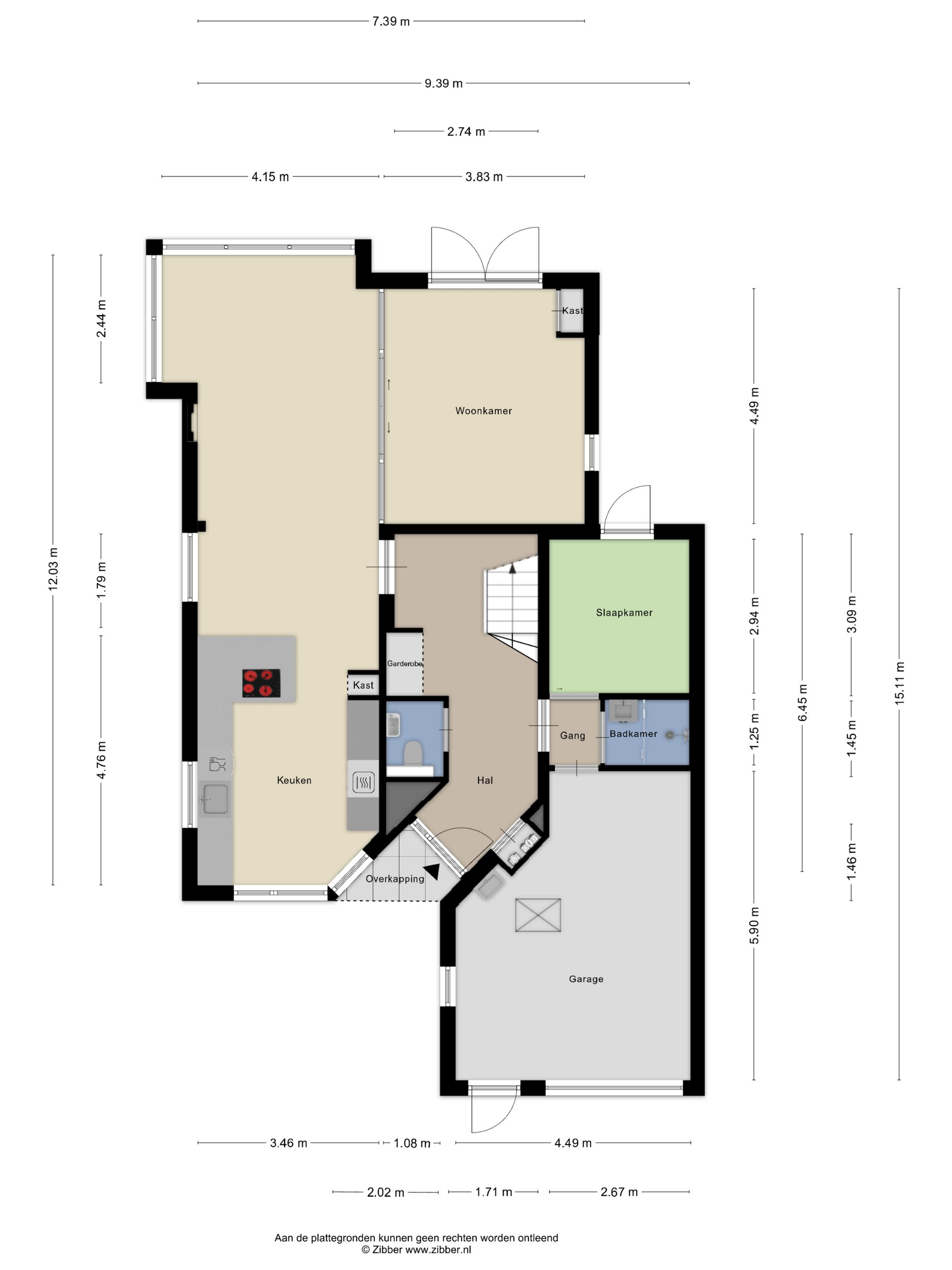 Plattegrond 1 van Verlengde Spoorlaan 46
