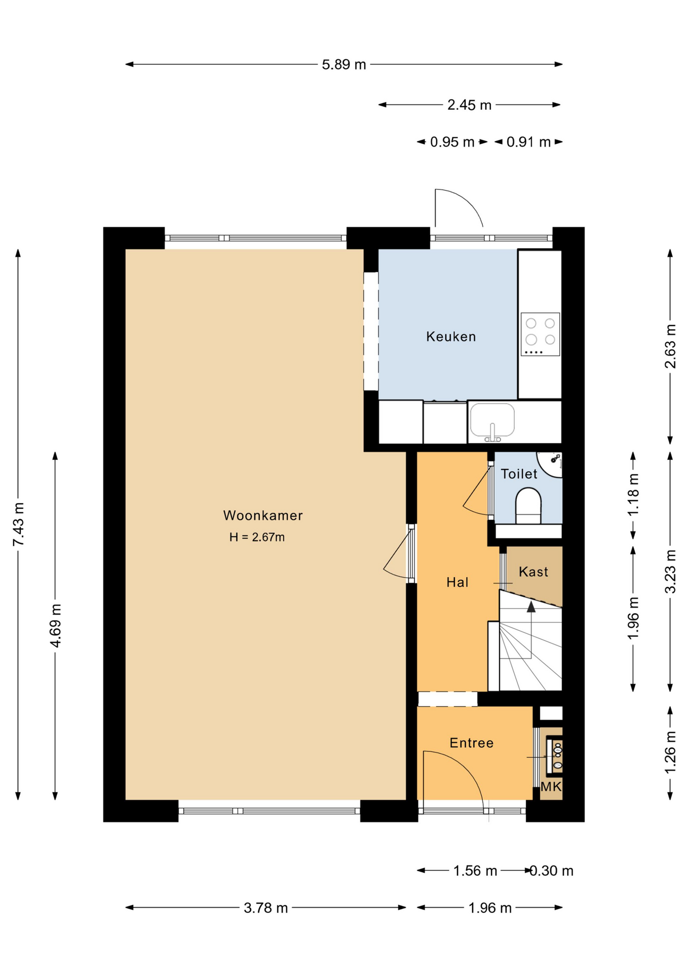 Plattegrond 1 van Berkenlaan 4