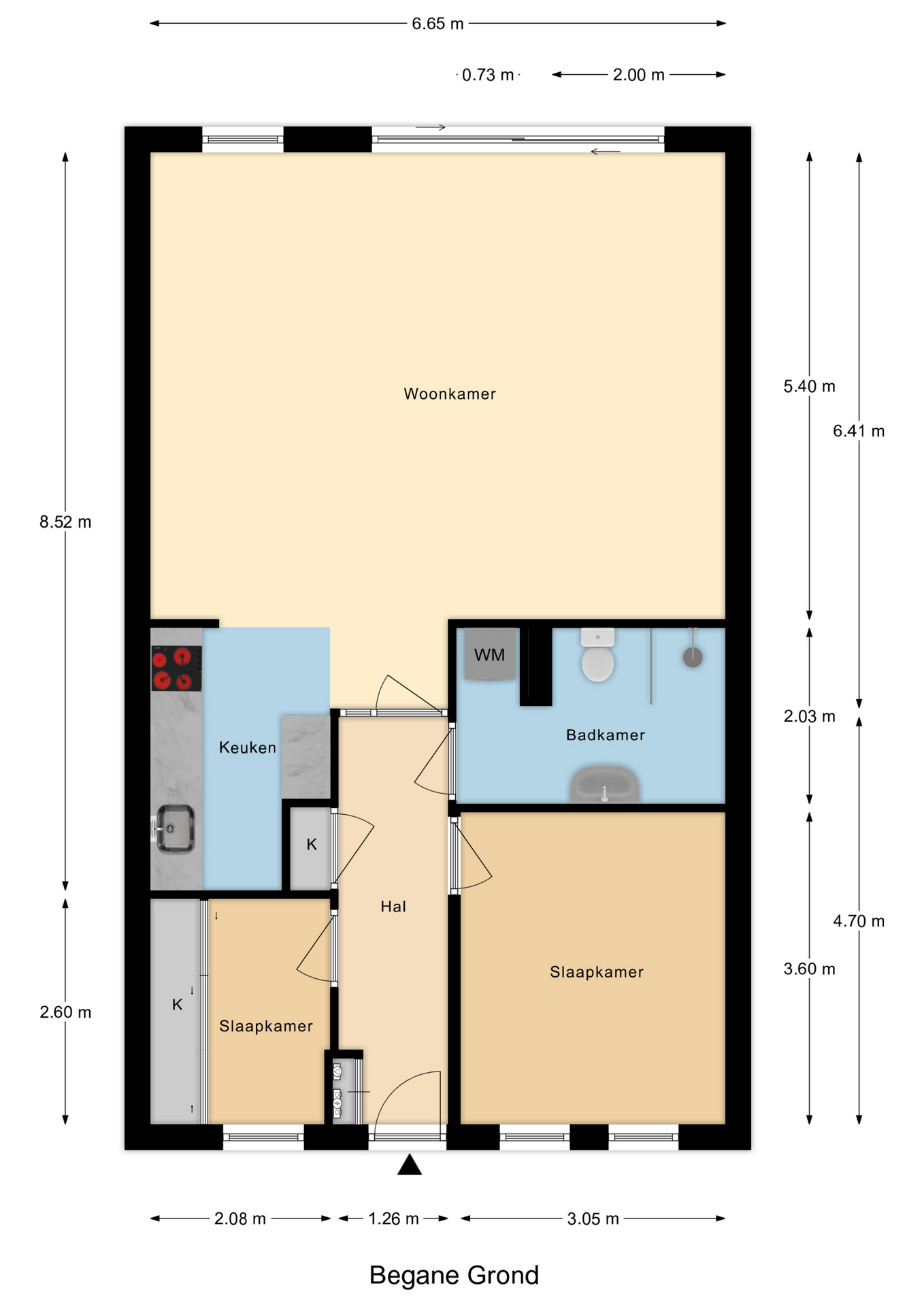 Plattegrond 1 van Hoogvlietlaan 12f