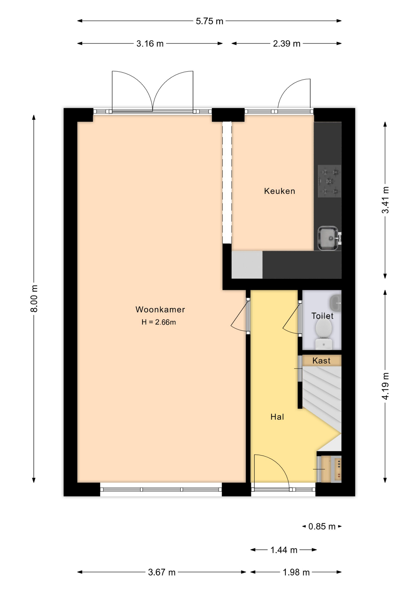Plattegrond 1 van Murillolaan 43