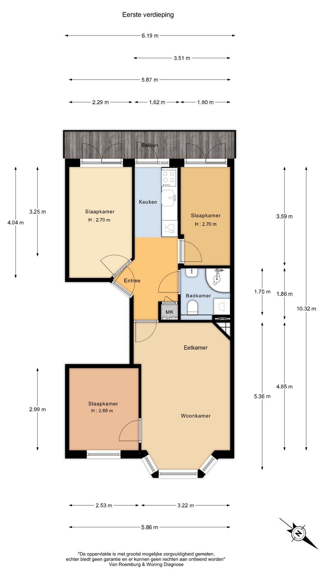 Plattegrond 1 van Vechtstraat 176-2