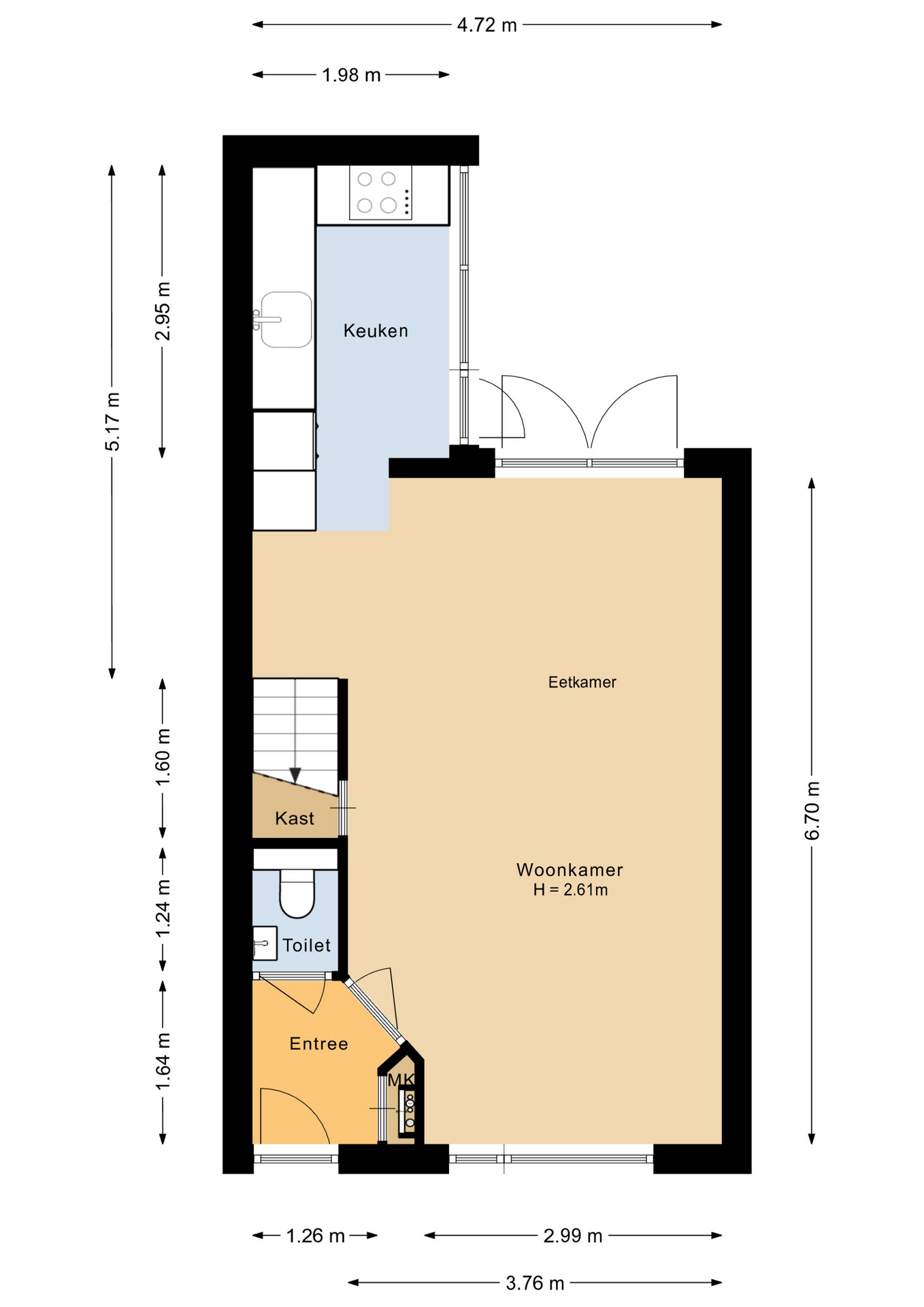 Plattegrond 1 van Wagenaarstraat 4