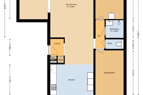 Plattegrond 1 van Walenburgstraat 136