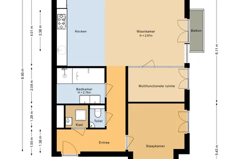 Plattegrond 1 van Wijngaardhof 9