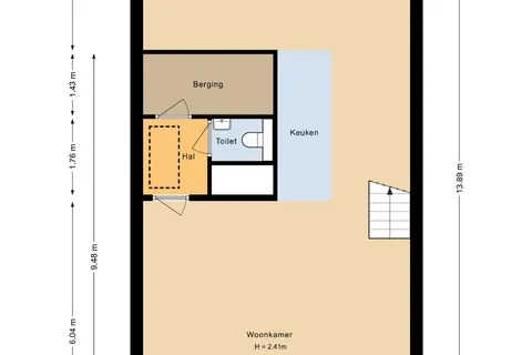 Plattegrond 1 van Akkerstraat 151