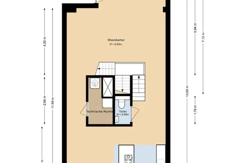 Plattegrond 1 van Akkerstraat 157