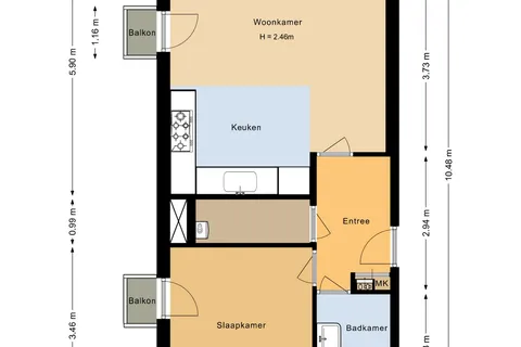 Plattegrond 1 van Fortuynhof 5