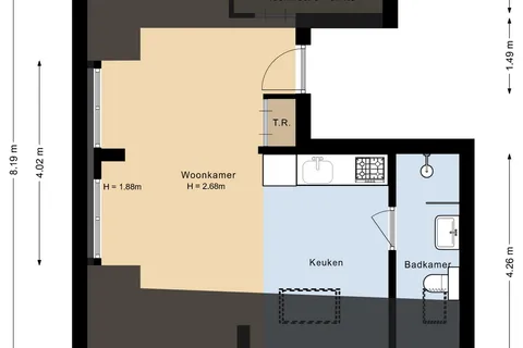 Plattegrond 1 van Boschstraat 49C