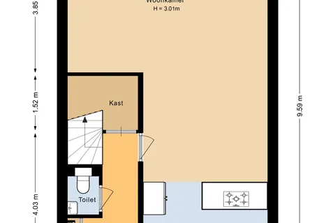 Plattegrond 1 van Ceresstraat 10A