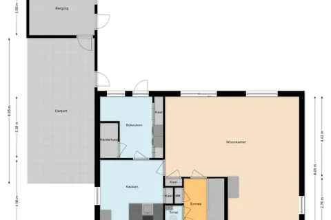 Plattegrond 1 van Veenstraat 16