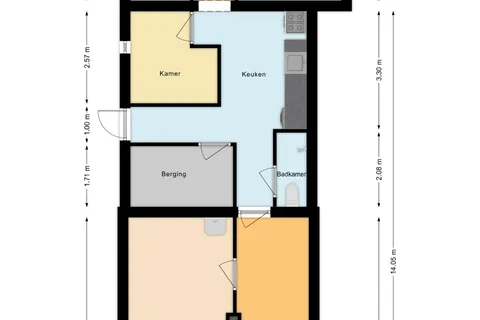 Plattegrond 1 van Lage Kant 14A