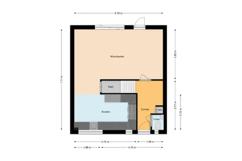 Plattegrond 1 van Hoeksestraat 45