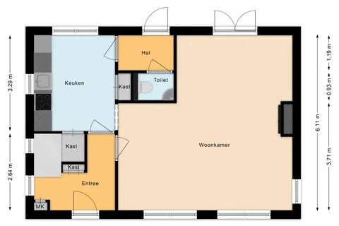 Plattegrond 1 van Burgemeester Sweensplein 26