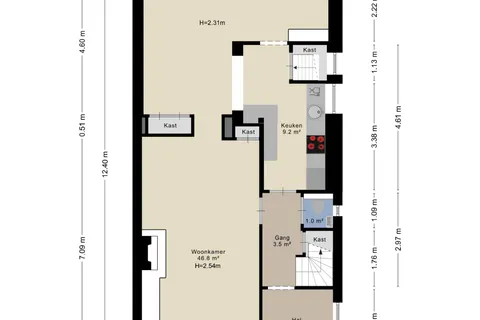 Plattegrond 1 van Tuinstraat 2