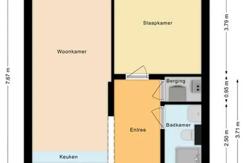 Plattegrond 1 van Mr. van Coothstraat 55-03