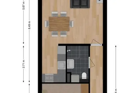 Plattegrond 1 van Hendrik van Tulderstraat 41