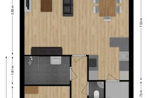 Plattegrond 1 van Alleenhouderstraat 115-23